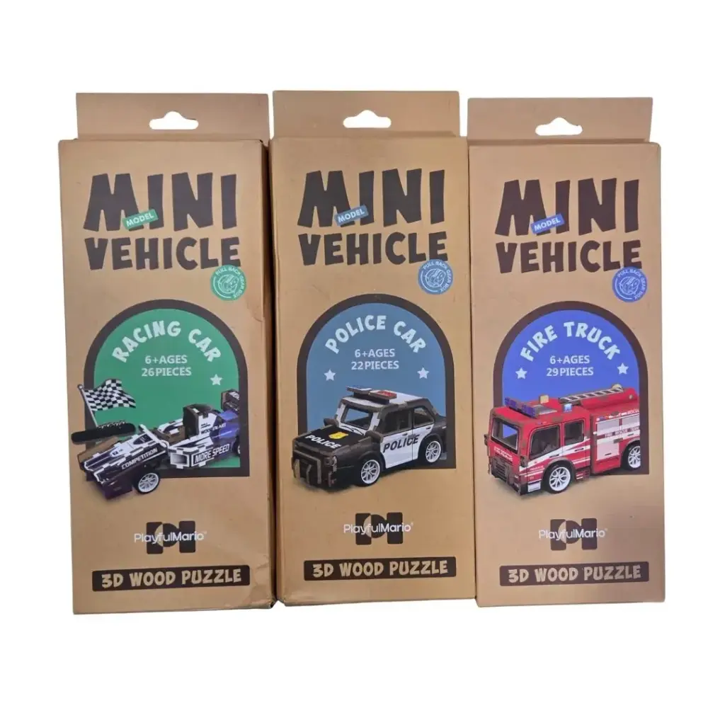 Mini Vehicle 3D Wood Puzzle