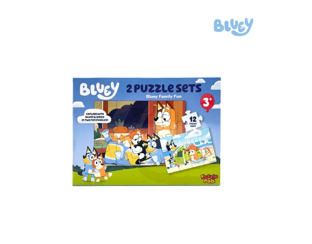 Puzzle Pals Bluey Family Fun 2-Puzzle Set