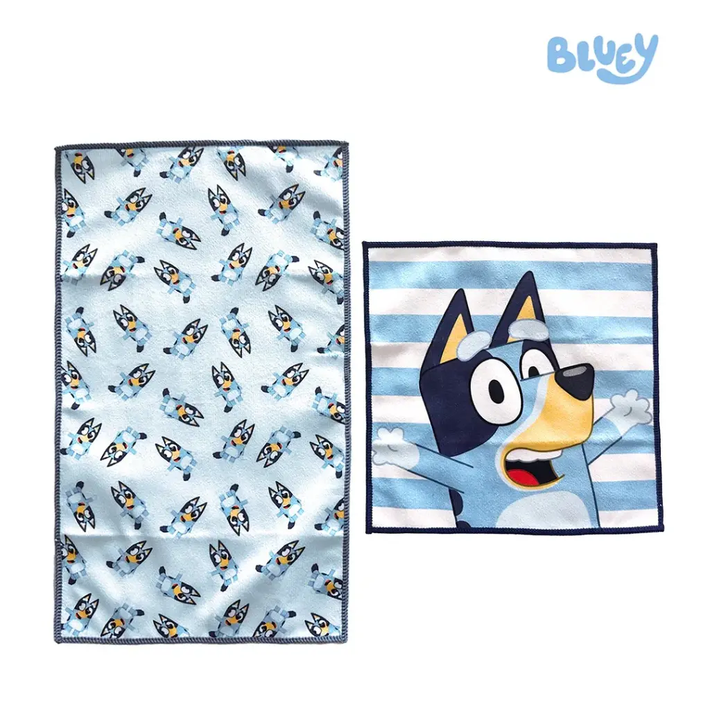 Bluey Microfiber Face & Hand Towel Set (Various Designs)