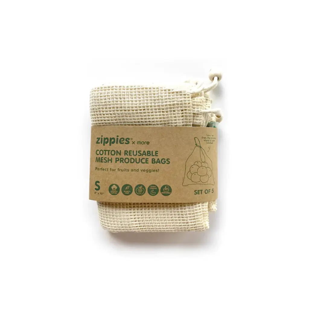 Zippies Cotton Reusable Mesh Produce Bags (Set of 5)