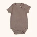 Stitcharoo Kids Ribbed Short-Sleeve Front-Detail Bodysuit