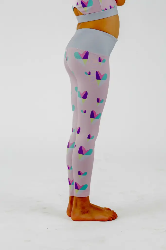 Koa Pale Pink Geometric Heart Leggings