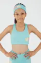 Koa Teal Retro Shooting Star Sports Bra