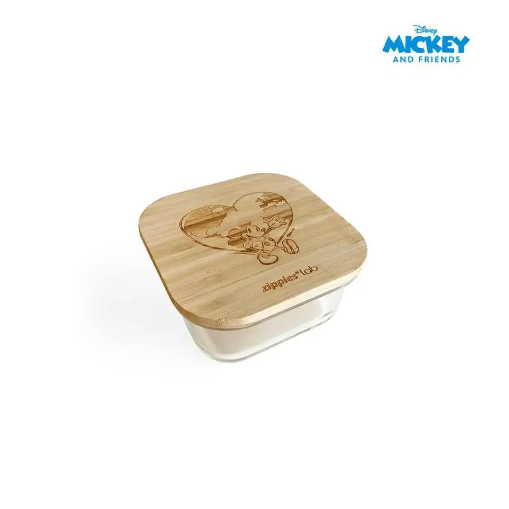 Disney Mickey & Friends High Borosilicate Glass Container 520ml Square - SALE ITEM