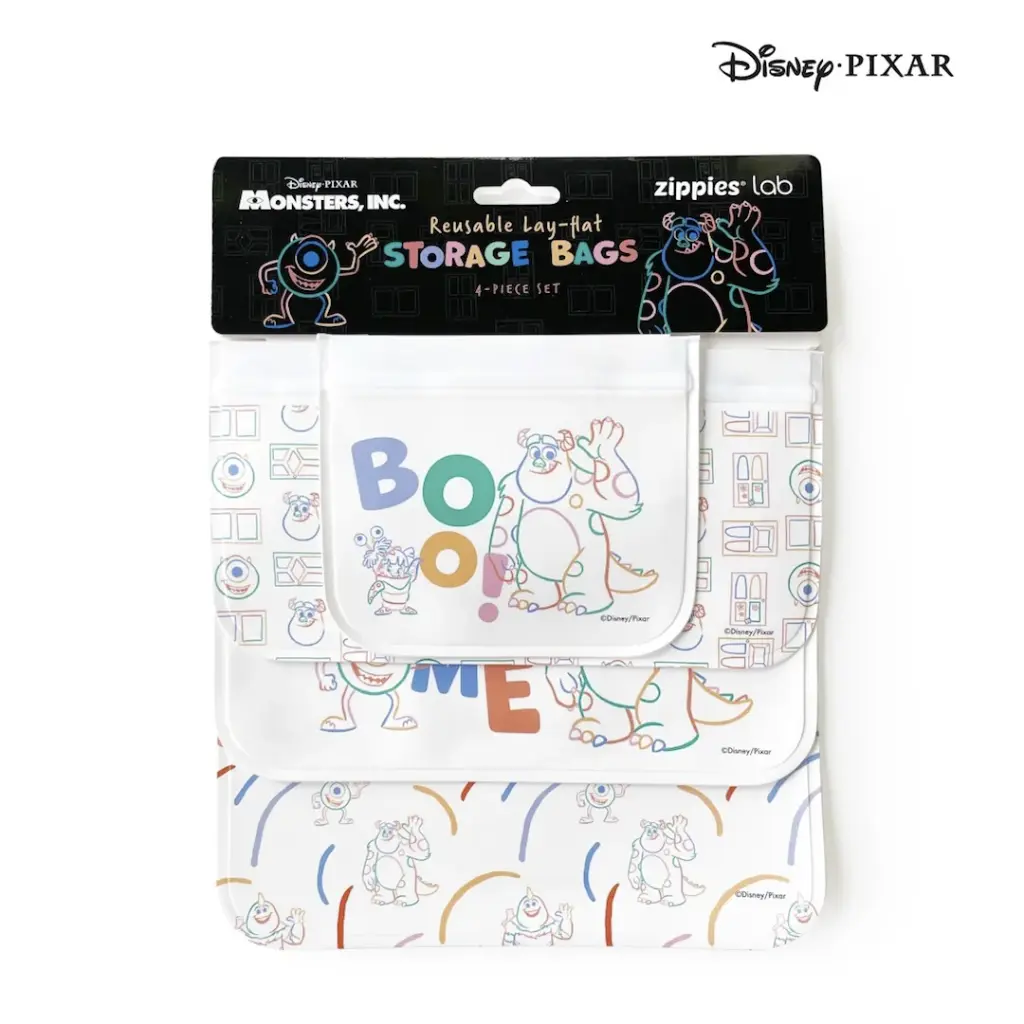 Zippies Lab Disney Reusable Lay-Flat Storage Bags 4-pc Set (Various Designs) - SALE ITEM