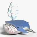 Eugy 3D Cardboard Model Kit - Blue Whale