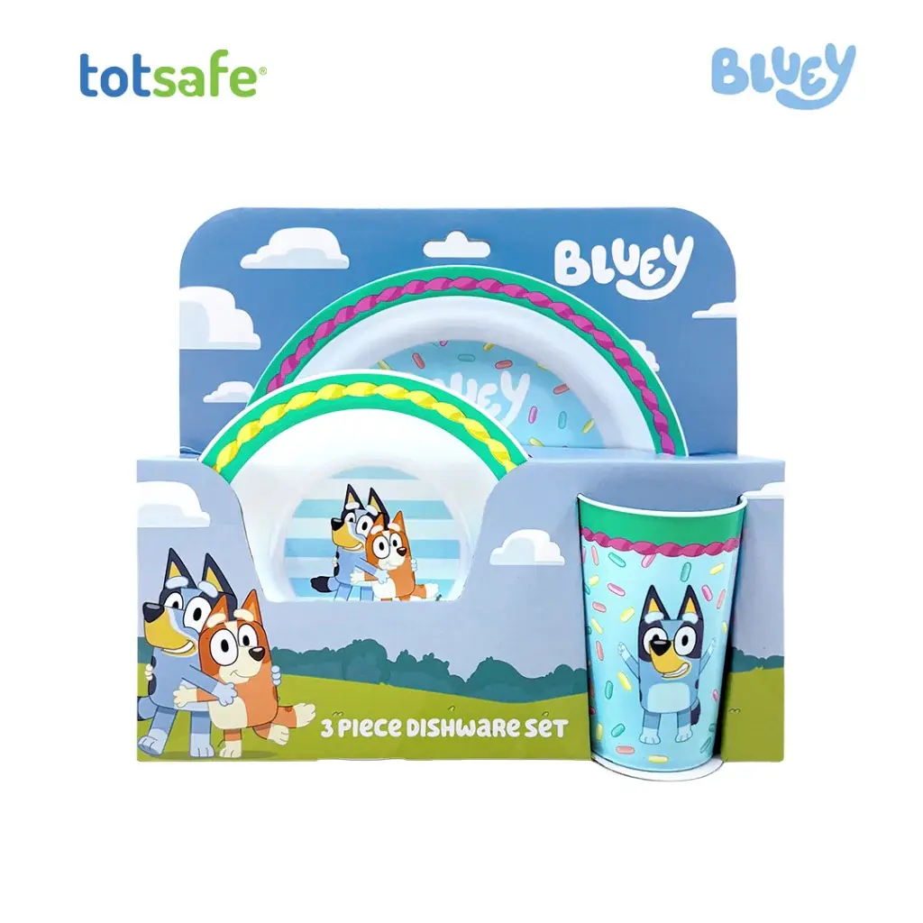 Bluey Splash and Sparkle 3-Piece Dishware Set