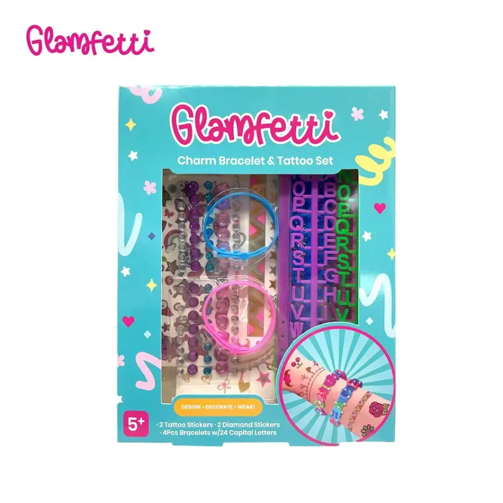 Glamfetti DIY Charm Bracelet and Tattoo Set