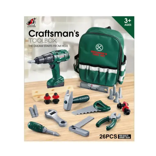 Qi Jun Toys Craftsman's Backpack Tool Set  (26 pcs)