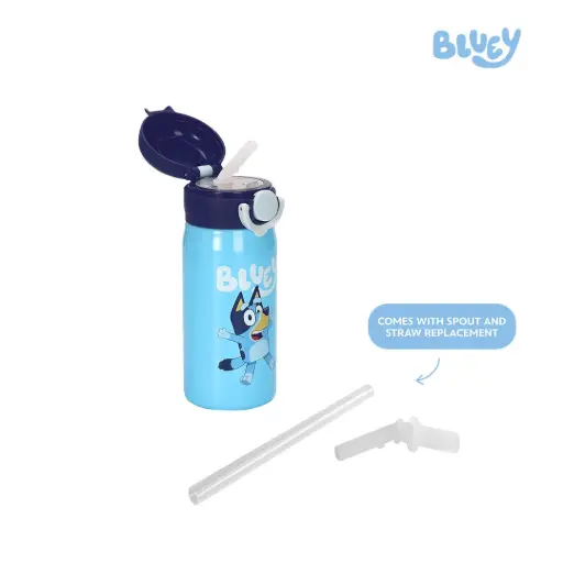 Bluey Kids Stainless Steel Insulated Water Bottle with Spout & Straw 354ml