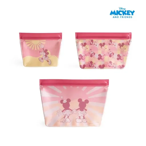 Zippies Lab Disney Reusable Stand-up Storage Bags Sampler Pack 3pc Set