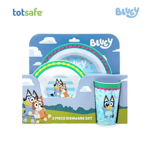 Bluey Splash and Sparkle 3-Piece Dishware Set