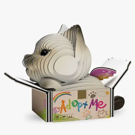 Eugy 3D Cardboard Model Kit - Cat Mocha